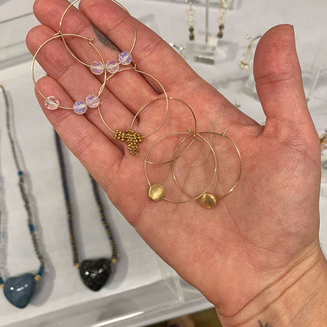 Button Box Design hoop earrings