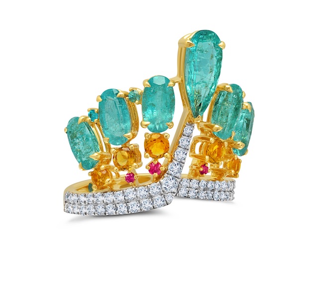 Graziela tourmaline and citrine ring