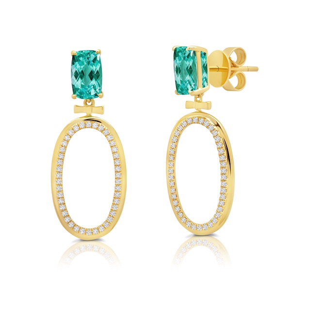 Graziela tourmaline and diamond hoops