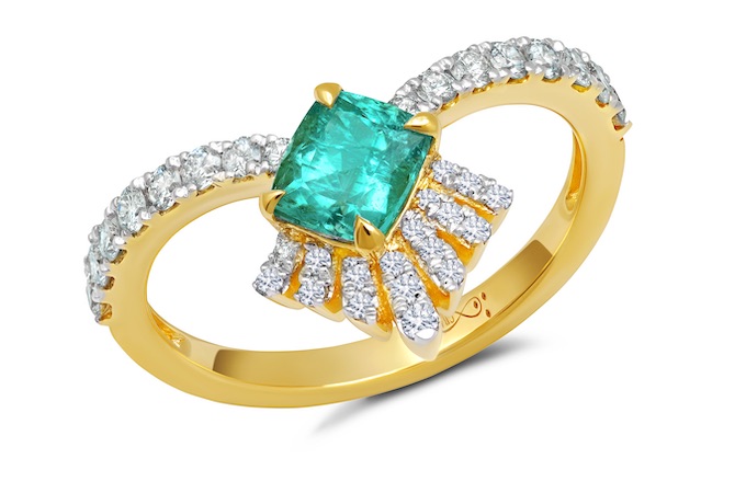 Graziela tourmaline and diamond ring
