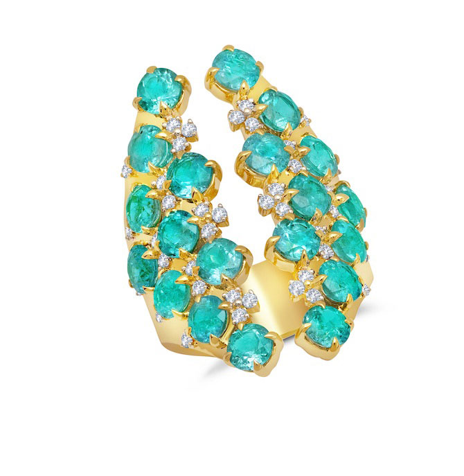 Graziela tourmaline and diamond ring