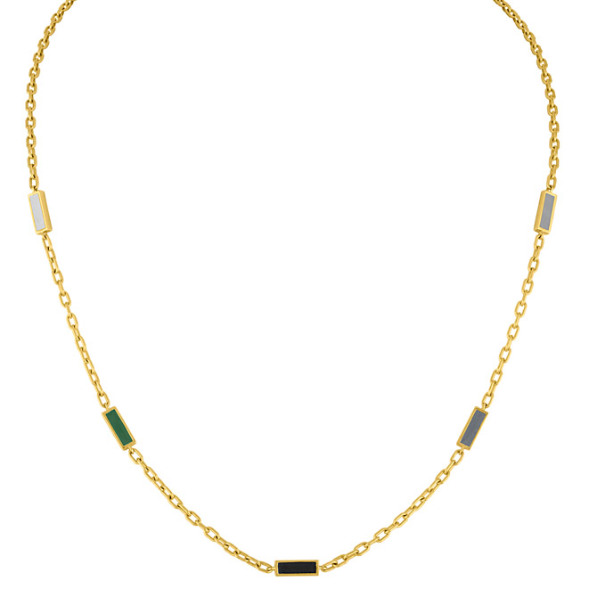 Amy Glaswand enamel five baguette necklace Amy Glaswand enamel five baguette necklace