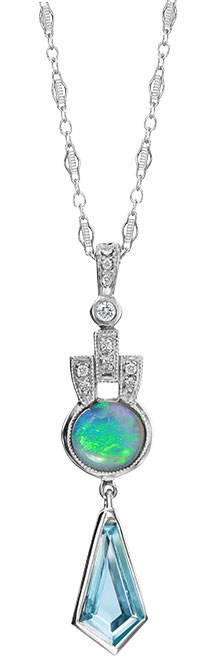 Just Jules opal aquamarine necklace