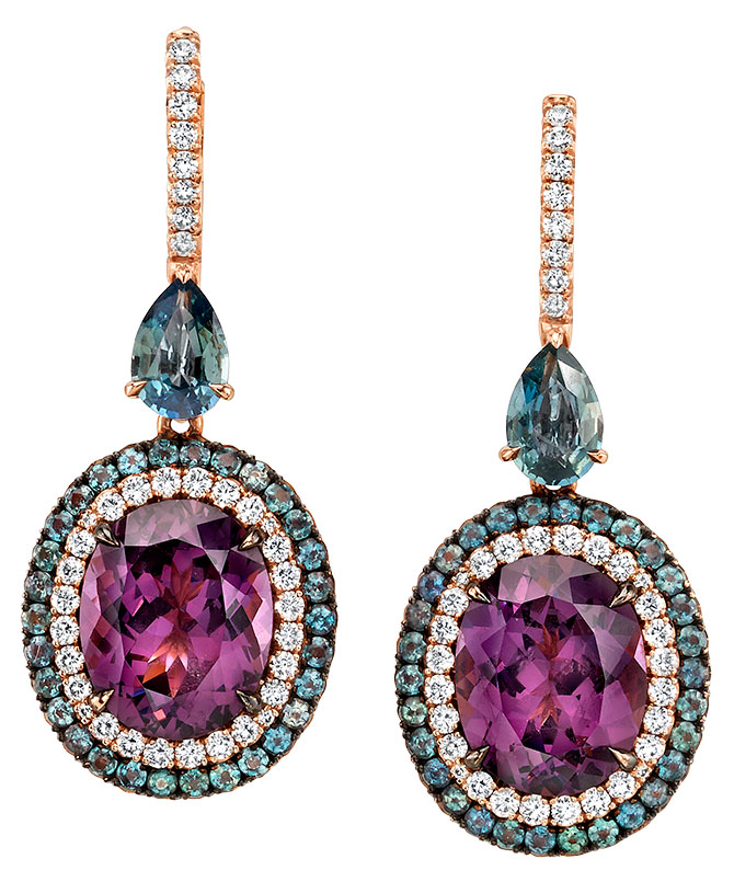 Omi Prive purple spinel earrings