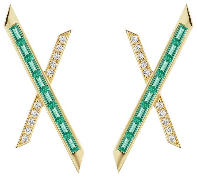 Emily P Wheeler baby X emerald earrings