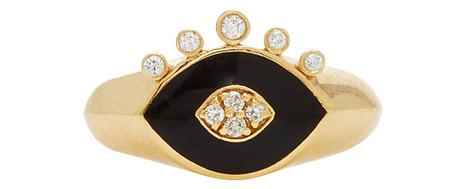 Nayla Arida black enamel eye ring