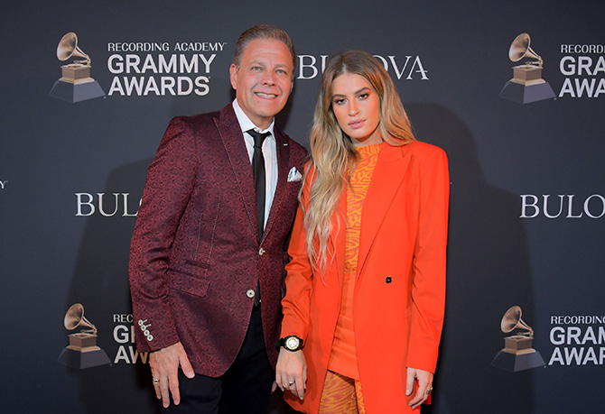 Michael Benavente and Fletcher at Bulova Grammy brunch