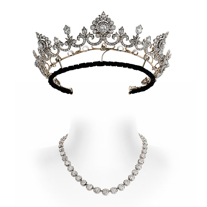 Anglesey tiara with riviere attachment
