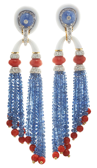 David Webb pagonda tassell earrings