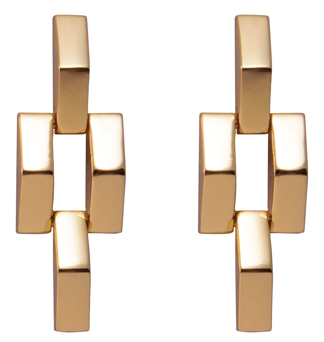 Lulu Frost power drop brass earrings