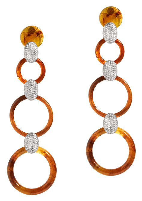 Yun Yun Sun farah acrylic CZ earrings