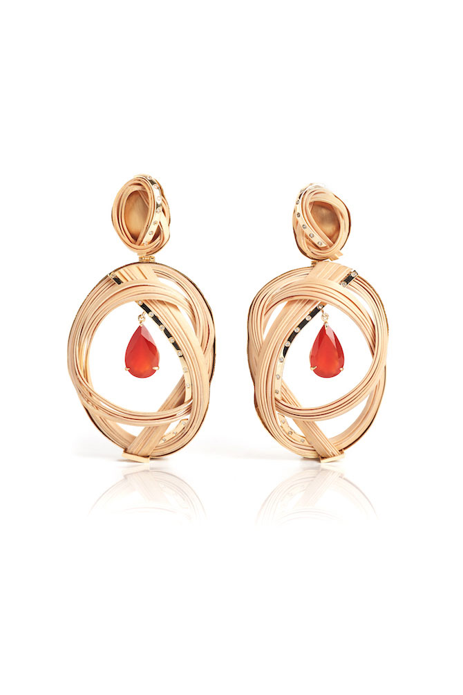 Silvia Furmanovich bamboo fire opal earrings Silvia Furmanovich bamboo fire opal earrings