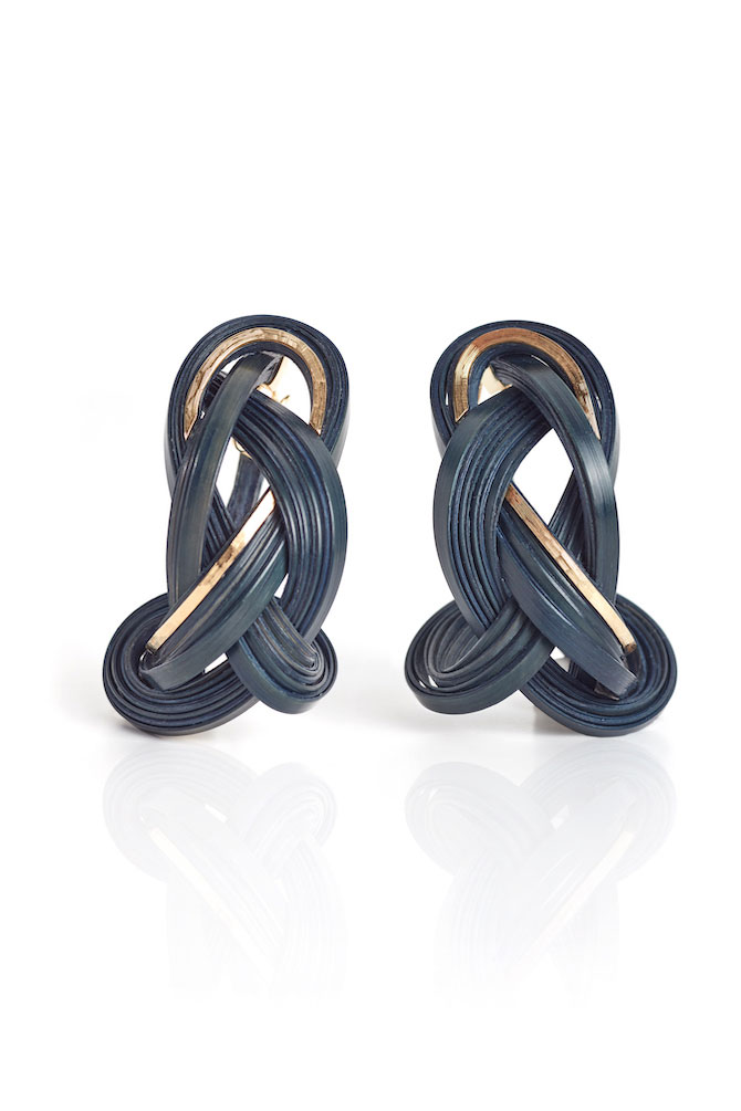 Silvia Furmanovich navy bamboo earrings Silvia Furmanovich navy bamboo earrings