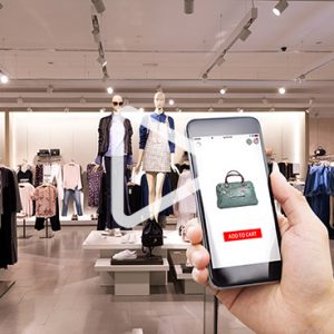 cell phone in a clothing store