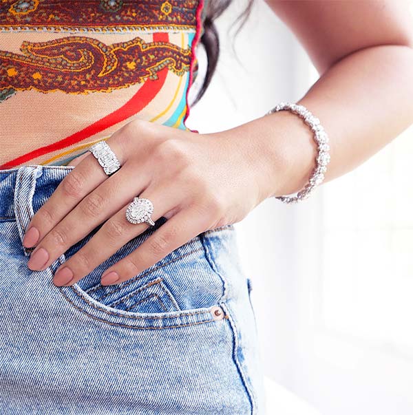 Christopher Designs crisscut bracelet rings