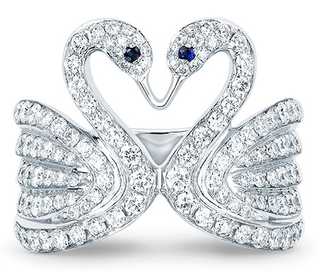 EF Collection diamond swan pinky ring EF Collection diamond swan pinky ring