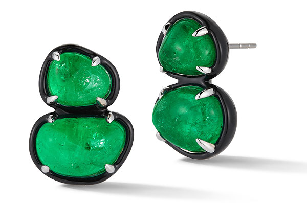 Muzo x Katherine Jetter emerald two tier studs Muzo x Katherine Jetter emerald two tier studs