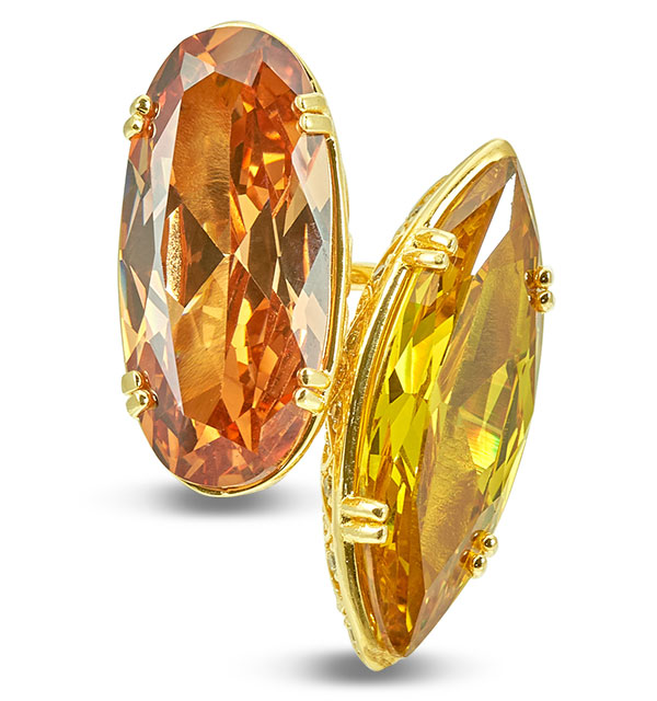 Pharaoun lotus ellipse stackable ring
