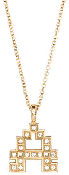 Roule and Co pixel dust monogram pendant