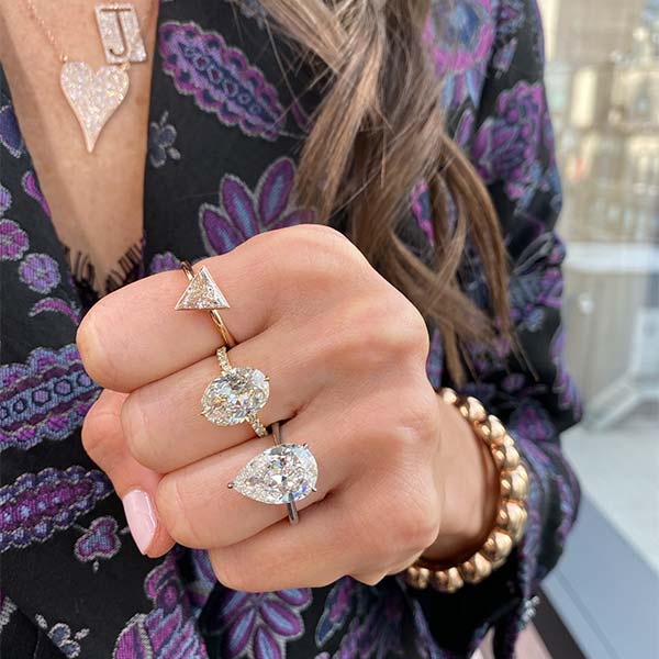 Stephanie Gottlieb fancy shape diamond rings