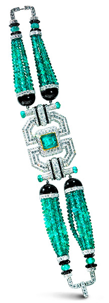 Umrao deco bracelet emeralds diamonds