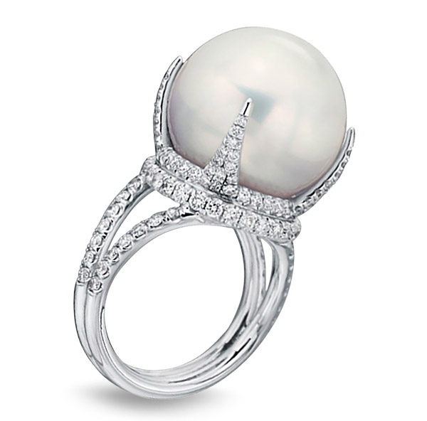 Baggins South Sea pearl diamond ring