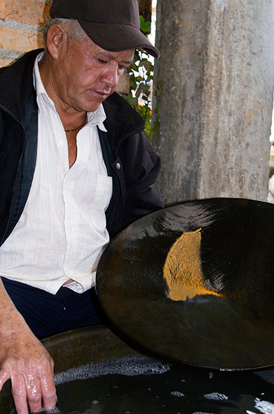 Coodmilla mining cooperative using carved wooden pan Coodmilla mining cooperative using carved wooden pan