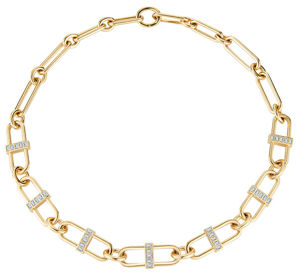 Deborah Pagani XL pill link baguette necklace