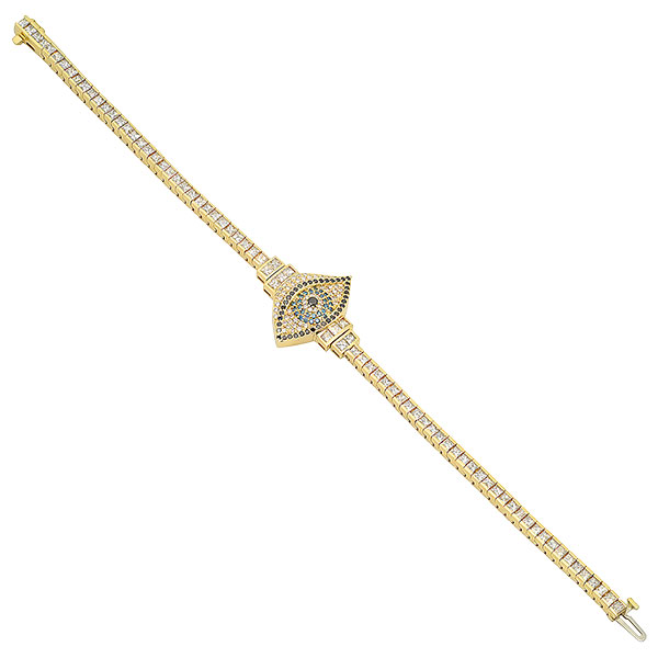 Established evil eye sapphire diamond bracelet