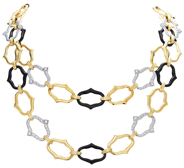 Gumuchian convertible secret garden gold black jade diamond necklace