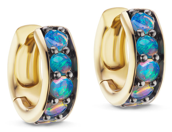 Jane Taylor cirque petite chubby crystal opal hoops Jane Taylor cirque petite chubby crystal opal hoops