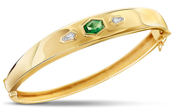 Just Jules emerald diamond vintage inspired bangle
