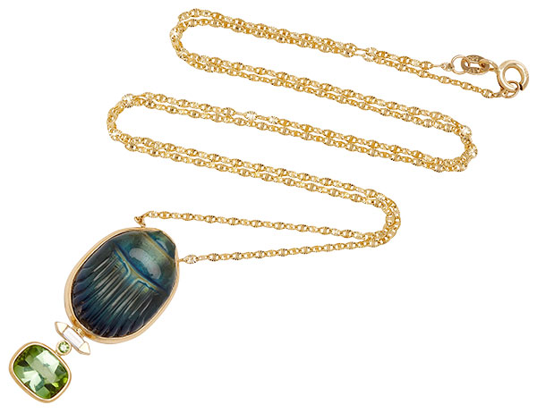 Lito labradorite scarab pendant