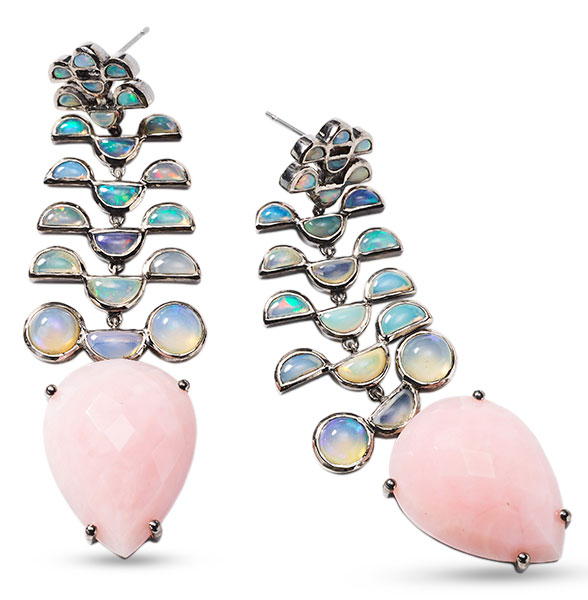 Nakard pink opal ethiopian opal earrings