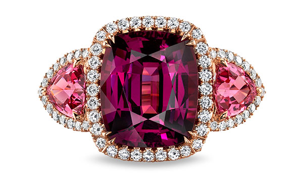 Omi Prive pink spinel purple garnet ring