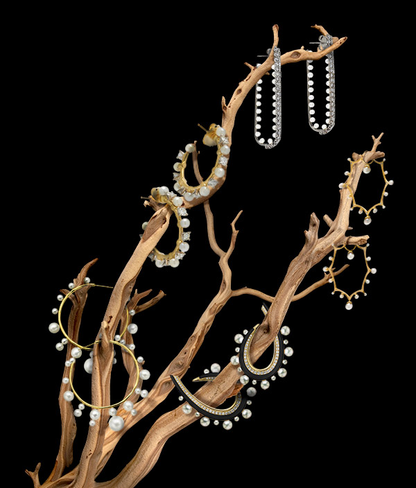 Pearl hoop earrings