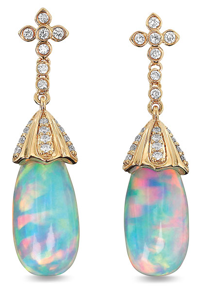 Yael briolette white opal earrings Yael briolette white opal earrings