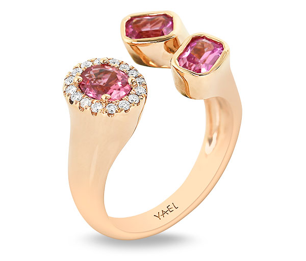 Yael pink sapphire toi and moi ring