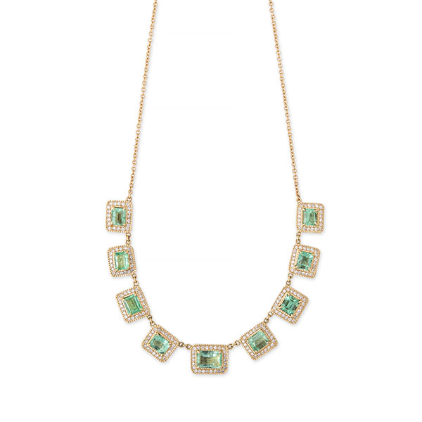 Jacquie Aiche Wildest Dreams baguette emerald necklace