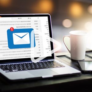 laptop with email notification