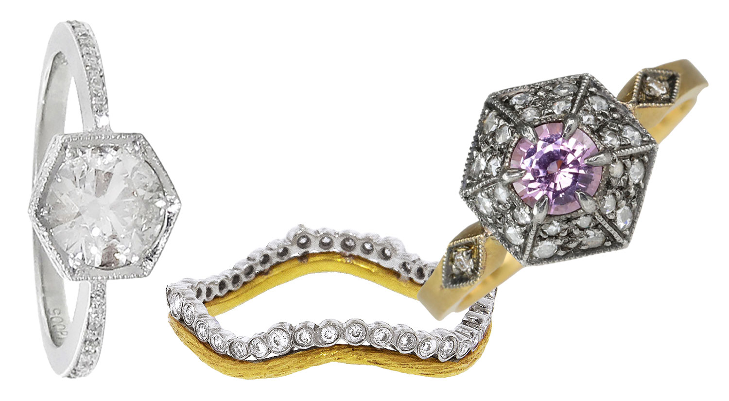 Cathy Waterman ring trio