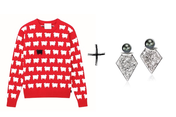 Rowing blazers sheep sweater assael eaarrings