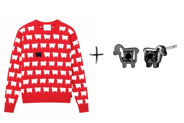 Rowing blazers sheep sweater julie lamb earrings