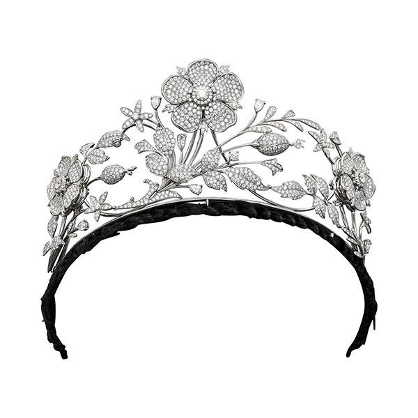 Hancocks London floral leaf motif tiara