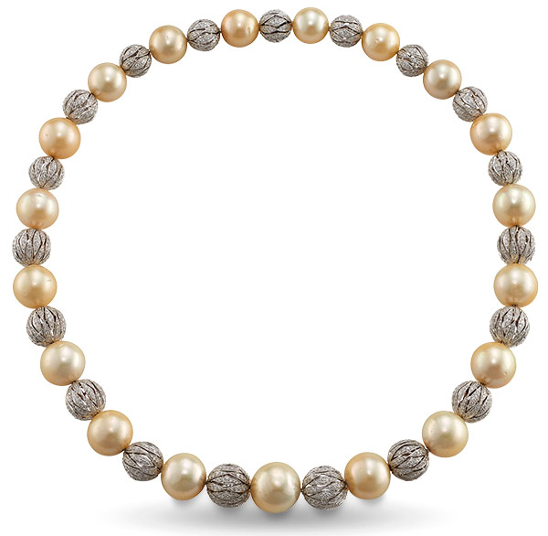 Ashi gold pearl diamond necklace