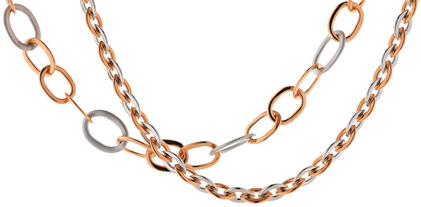 Bassi evolution pink white gold chains Bassi evolution pink white gold chains