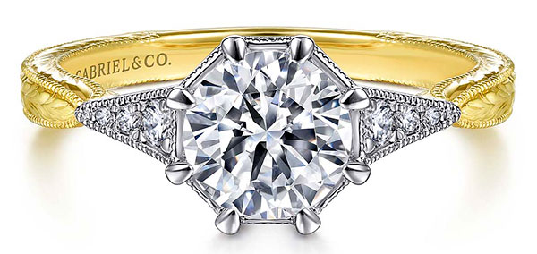 Best Bridal Gabriel art deco vintage inspired ring