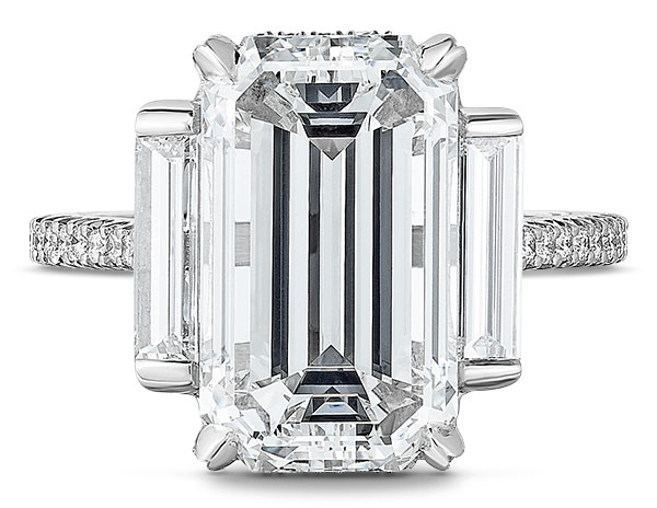 Best Bridal Marisa Perry rosie transformation emerald cut center
