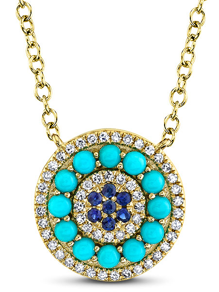 Colored Stones Shy mykonos eye necklace
