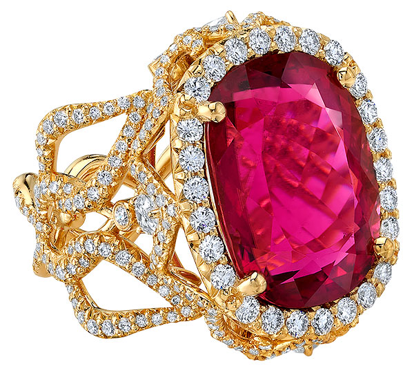 Erica Courtney kali rubellite tourmaline ring